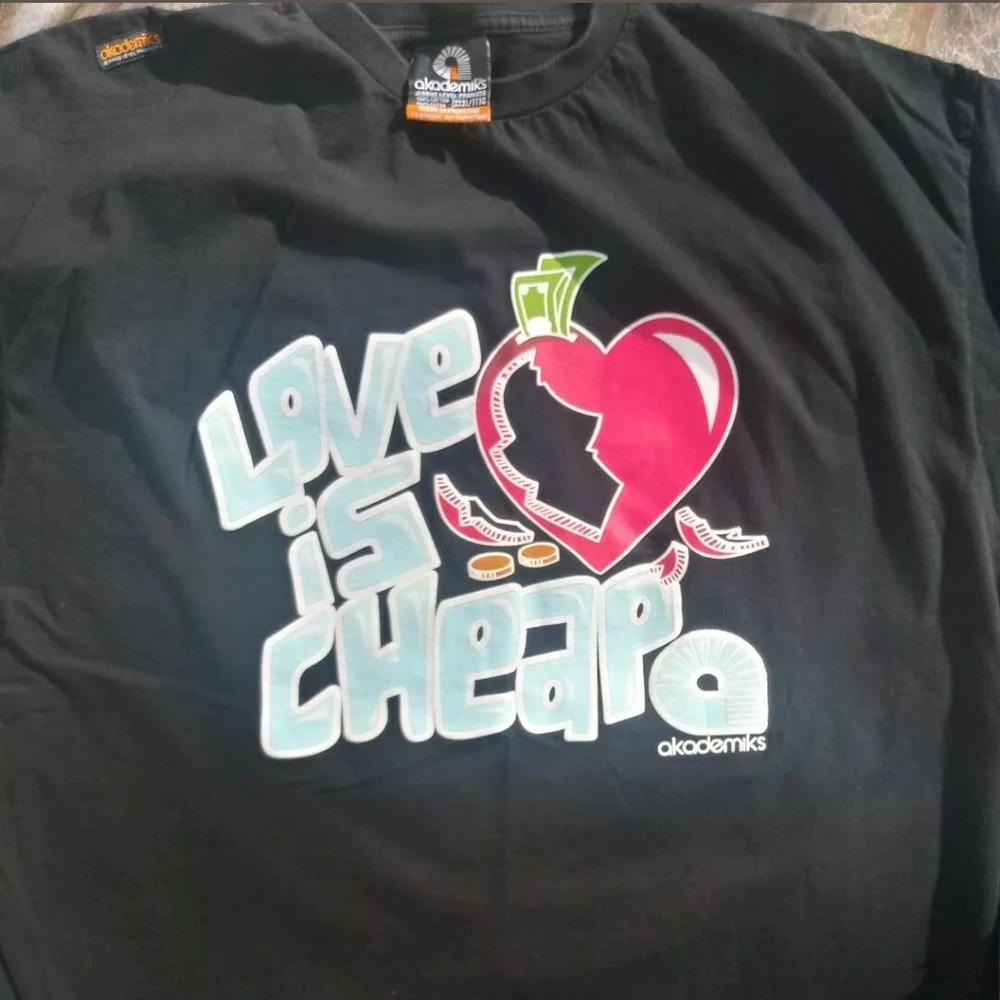 Vtg Akademiks Love Is Cheap Men's GID 3XL Rare